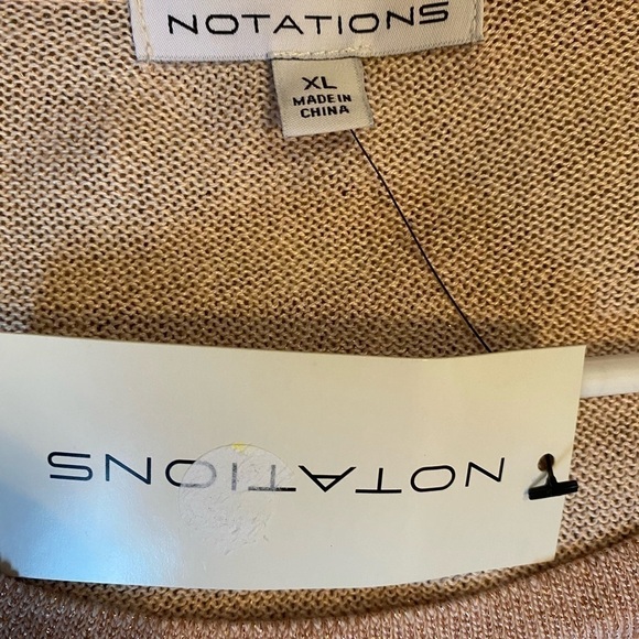 NOTATIONS Blouse Top Size XL Pink Metallic Long Sleeve Sweater Shirt Faux C… - Picture 7 of 9